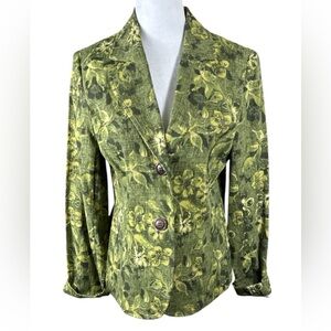 Requirements Bohemian Green W/ Shoulder Pads Blazer  Women's Size Small